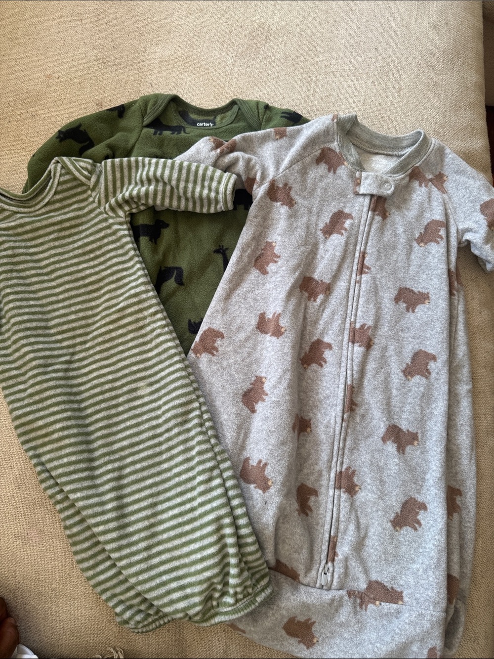 Carter's bundle of 3 Sleep Sacks NB and 0-3